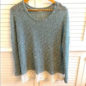 Boutique knit lace tunic top